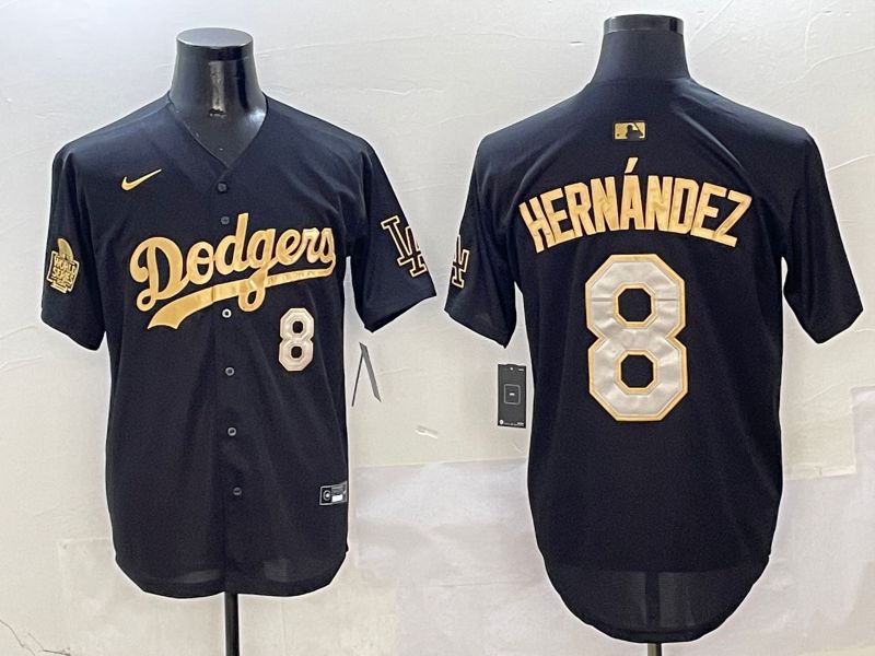 Men Los Angeles Dodgers #8 Hernandez Black Gold Game Nike 2025 MLB Jersey style 6->los angeles dodgers->MLB Jersey